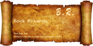Bock Rikarda névjegykártya